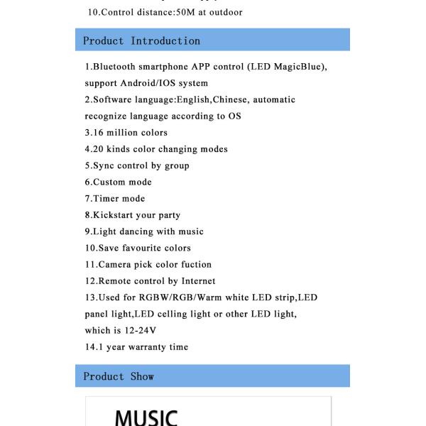 Mini Bluetooth LED Strip Smart Controller For RGB RGBW Strip Lights