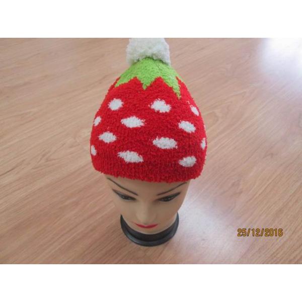 Grils and ladies Knitted hat with half face fabric materials jacquerd technology