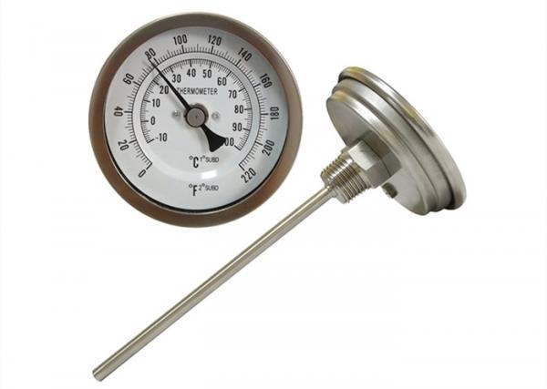 Quality Food Safe Probe Bimetallic Brew Kettle Thermometer With 82mm Large Dial for sale