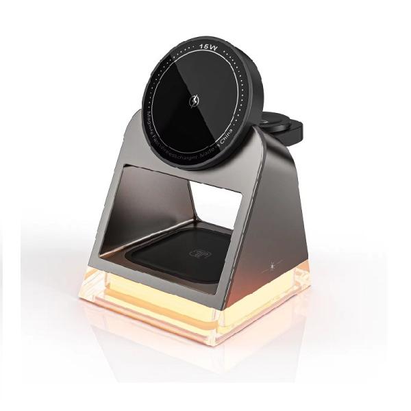 Quality 15W Magnetic Multi Device Wireless Fast Charger Station 3-in-1 for 3 Devices for sale