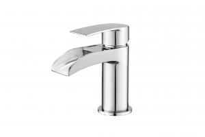 China Single Handle Sink Faucet Tap Polished Deck Mounted Bathroom Basin Taps on sale