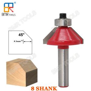 High Performance 45 Degree Chamfer Router Bit for Bevel Edging Wood with 1/4 and 1/2 shank