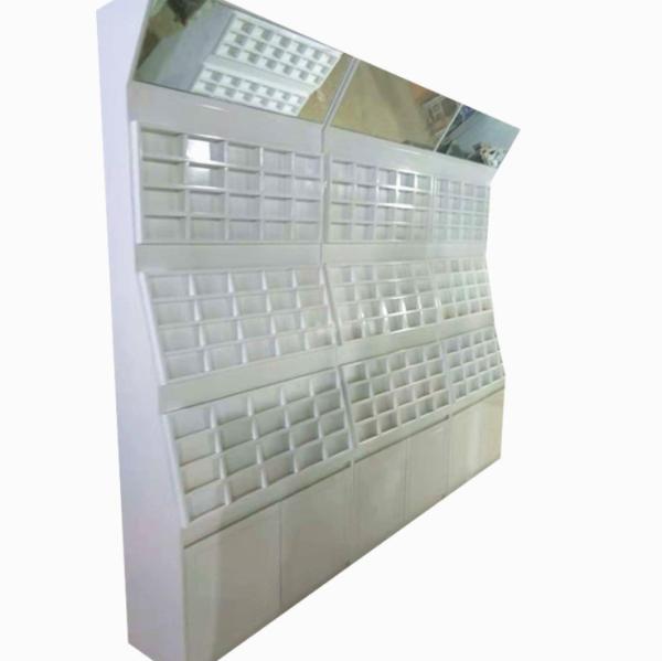 Quality Multi Layers Wood Sunglasses Display Rack , White Eyeglass Frame Display Stand for sale