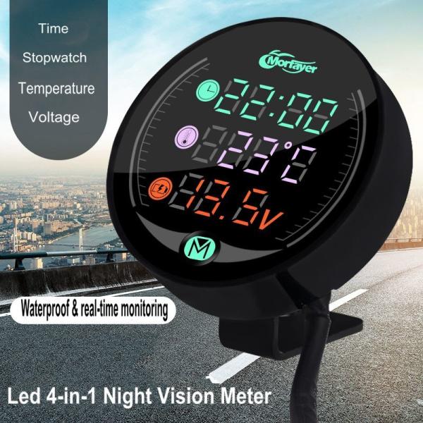 Quality waterproof motorcycle speedometer thermometer Multi-Function LED Digital meter for sale