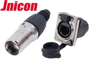 8P8C Gold - Plated RJ45 Circular Connector Quick Push Pull Locking For LED Display