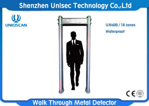 Quality LCD Screen 18 Zone Walkthrough Metal Detector Security Guard Check Adjustable Sensitivity for sale