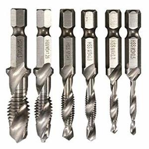 Wholesale 6pcs 1/4&quot; Hex Shank HSS Twist Tap Drill Bit Set M3-M10 For Drilling Tapping Cutting from china suppliers