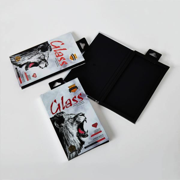 Custom Logo Printed Tempered Glass Phone Screen Protector Paper Boxes Packaging Box With Hook