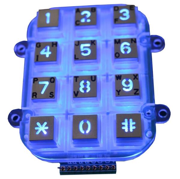 Quality Small Die Casting Metal Keypad Dot Matrix With 12 Keys , Blacklight for sale