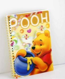 China PLASTIC LENTICULAR Promotional pp pet 3d lenticular notebook/dairy notebook/spiral notebook printing on sale