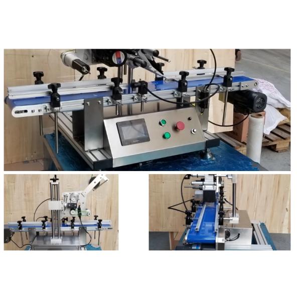 Flat Surface Bottle Packaging Labeling Machine , Tabletop Automatic Sticker Machine