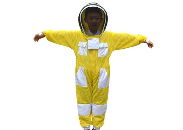 Quality Children Yellow Color Three Layer Ventilated Beekeeping Protective Clothing for sale