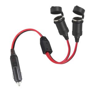 China Car Cigarette Lighter Adapter Male To 2 X Female Car Charging Extension Cord on sale