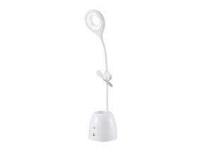 China White Stepless Brightness Smart LED Table Lamp With Fan And Pen Holder Environmental Friendly on sale