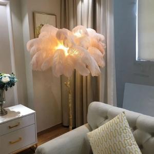 China Hotel Lighting Brass Stand 220V Feather Palm Tree Floor Lamp on sale