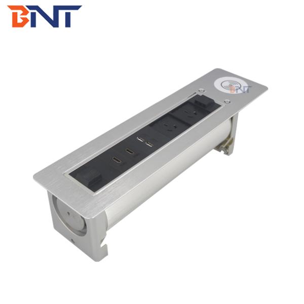 Office conference furniture table top motorised flip up switch socket