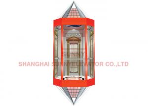 China Observation Hairline Stainless Steel Panoramic Glass Elevator Lift on sale