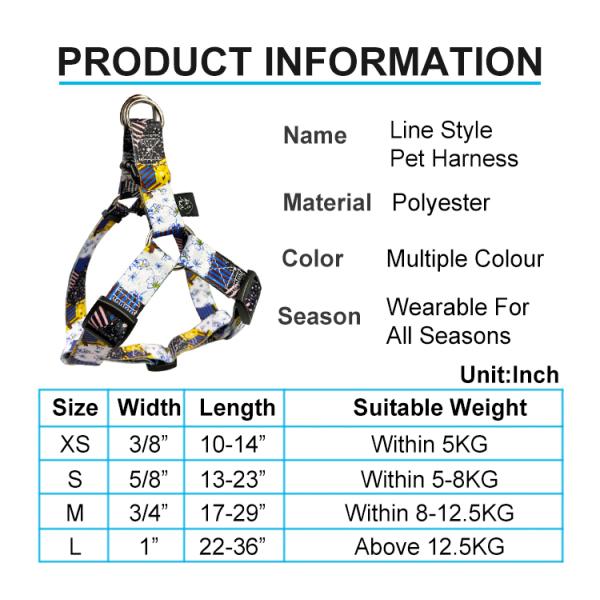 Adjustable Dog Harness Set Polyester Dog Leash Collar For Pet Animal