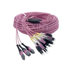 China KEXINT FTTH MPO LC Uniboot OM4 Fiber Optic Patch Cord Grade B 3*12 36 Cores Multimode on sale
