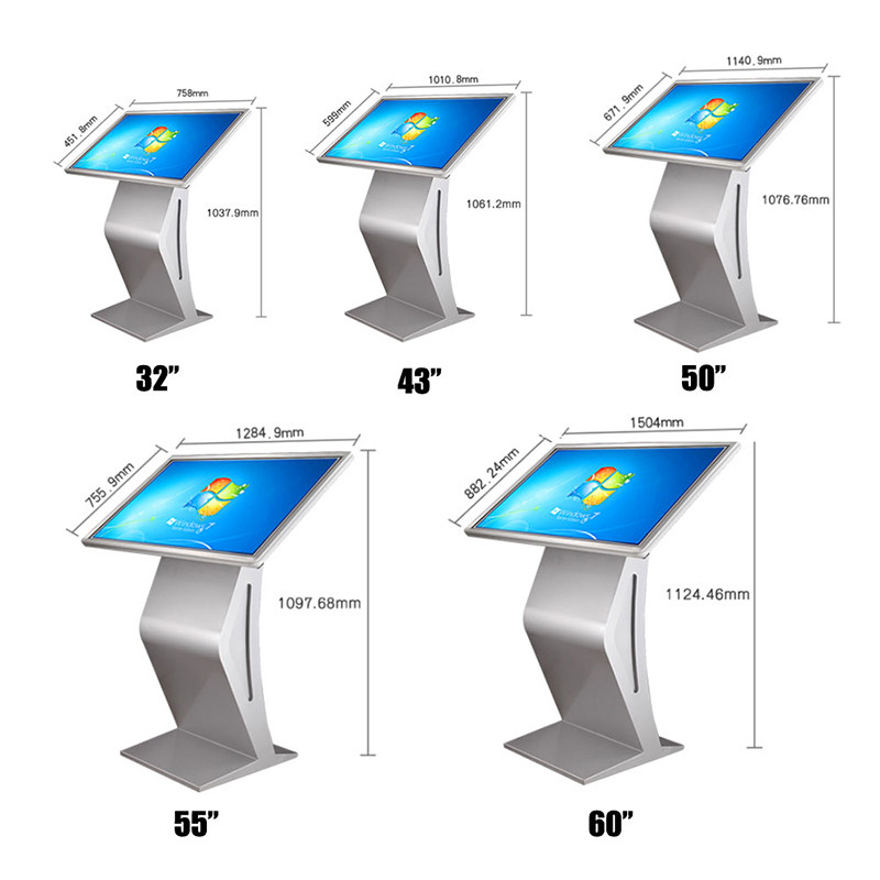 Floor Standing Self Service Kiosk LCD Touch Screen Kiosk With Windows / Android OS