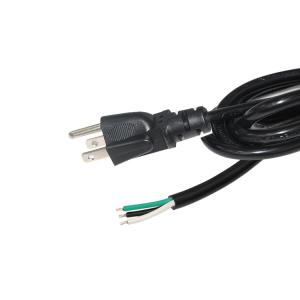 China Customizable Power Cord NEMA 5-15P to Tinned Wire 300V Rated for Washing Machines on sale