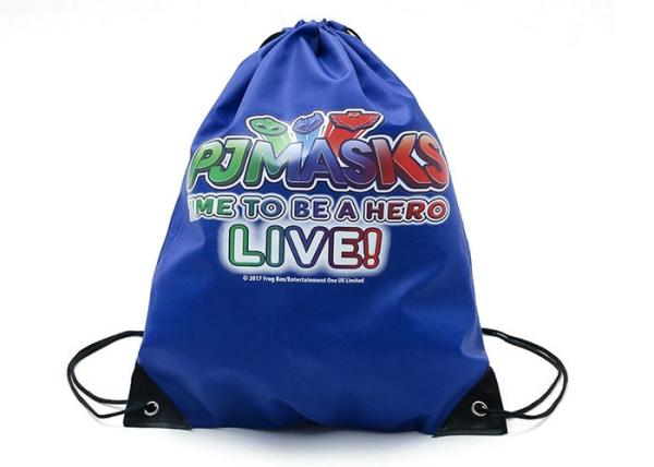 Quality Eco Friendly Custom Printed Drawstring Backpack 210 Denier Polyester Made for sale