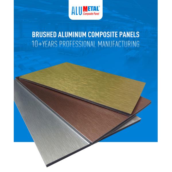 0.15mm 6mm Brushed Aluminum Composite Panel Alloy Sheet 1250x2440mm PE Core