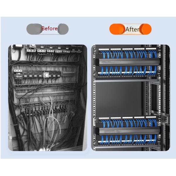 Networking 1U 19 Inch 24 Port 48 Slots Horizontal Metal Cable Management