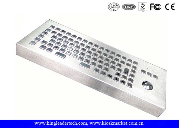 Quality Vandalism Industrial Computer Desktop Metal Keyboard With Trackball for sale