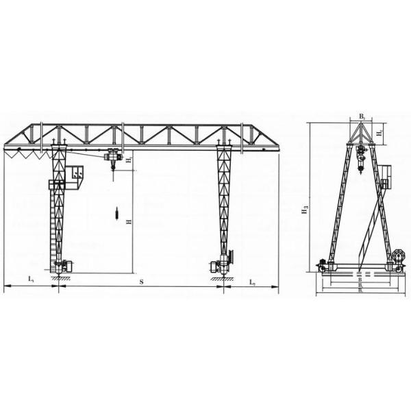 16t Truss Type Single Beam Gantry Crane Pendant Control Span 12-30M
