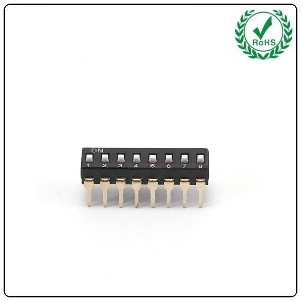 Quality 2.54mm pitch 8 pin single pole double throw tri-state slide DIP Switch for sale
