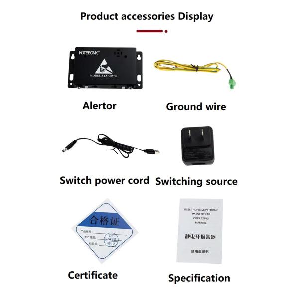 1.8W 60gm Anti Static Wrist Strap Tester Static Electricity Detection