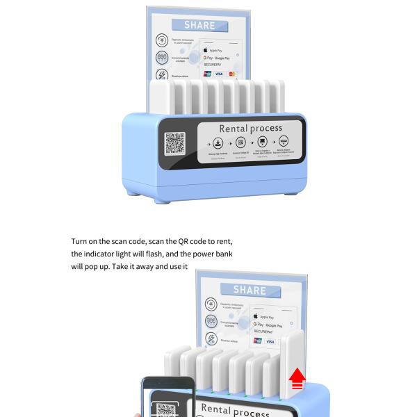 5000mah 8pcs Shared Power Banks E1008 Scan QR To Rent