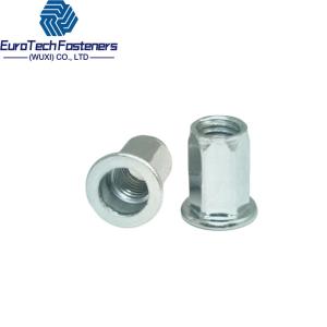 M6 M4 Steel Full Hex Flat Head Full Hexagon Rivet Nuts Connector Insert Joint  M3 M4 M5 M6