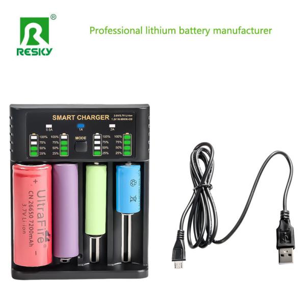 4.2V Rechargeable Battery Charger 4 Slots 500mA 1A 2A for Li-ion Cylindrical Battery