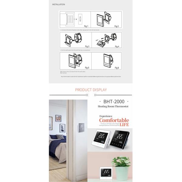 Tuya App Voice Control Smart Wireless Thermostat Timer 3A Floor Heating Wifi Capable Thermostat