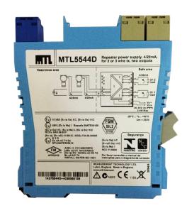 Wholesale MTL5544D Repeater Power Supply MTL Instruments 4/20ma For 2 Or 3 Wire Transmitters Two Outputs from china suppliers