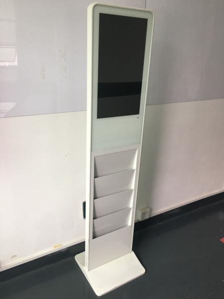 Quality Floor Standing Digital Signage Network Kiosk Display 21.5 Inch With Newspaper Shelf for sale