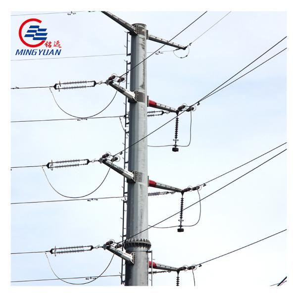 69kv Steel Utility Pole Galvanized Q355B Steel Hot Dipped Metal Telephone