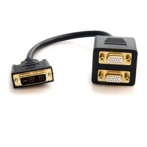 China 1 ft DVI-I Analog to 2x VGA Video Splitter Cable M/F on sale
