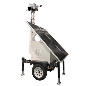 China Security Camera Trailer Solar Cctv Trailer With 2*300W Solar Panels For Construction Sites on sale