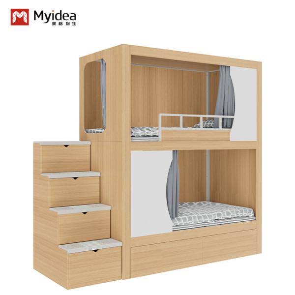 Quality Customization Multifunctional Single Capsule Pod Twin Loft School Dormitory Bunk Bed With Stairs Desk And Underneath Slide for sale