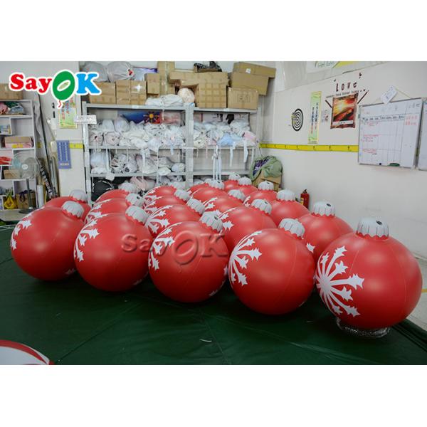 0.6m Small Xmas Ornaments PVC Inflatable Balls Outdoor Hanging Decorated Ball