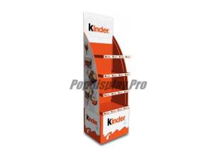 China Free Standing Cardboard POP Displays Stand 4 Shelf For Holding Kinder Snacks on sale