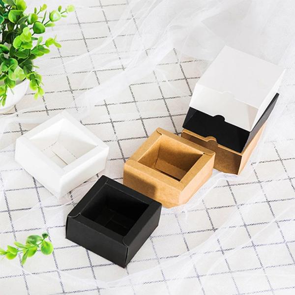 Custom Logo Recyclable Black Kraft Gift Packaging Cardboard Box for Wedding Favor