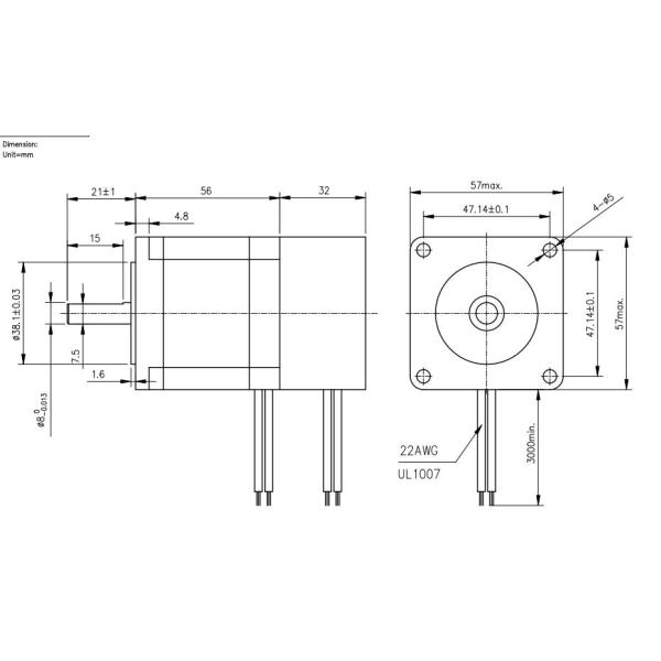 Closed Loop Stepper Motor System Nema 23 Stepper Motor Kit 1.1N.M 153oz.In For CNC Machine