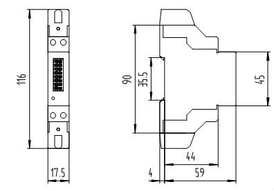 NEW Type Smallest Single Phase Modbus Energy Meter With RS485/100A