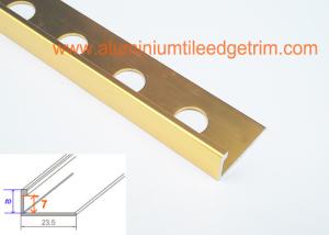 Wholesale Shiny Gold Aluminium Tile Edge Trim , Metal Edging For Ceramic Tile 7mm Inside Height from china suppliers