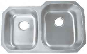 Wholesale 31Lx21W  Double Bowl Kitchen Sink with Thick Sound Dampener Rubber Pad from china suppliers