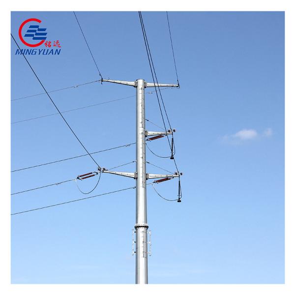 Q355 Q235B Steel Utility Pole Galvanized Metal Electric